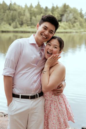Surprise proposal photographer in Moncton New Brunswick, engagement photography packages, candid moment photography at Irishtown Nature Park