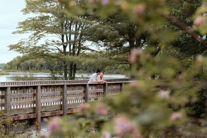 couple romantic engagement session at Irishtown Nature park, outdoor proposal in Moncton New Brunswick, surprise proposal engagement photos