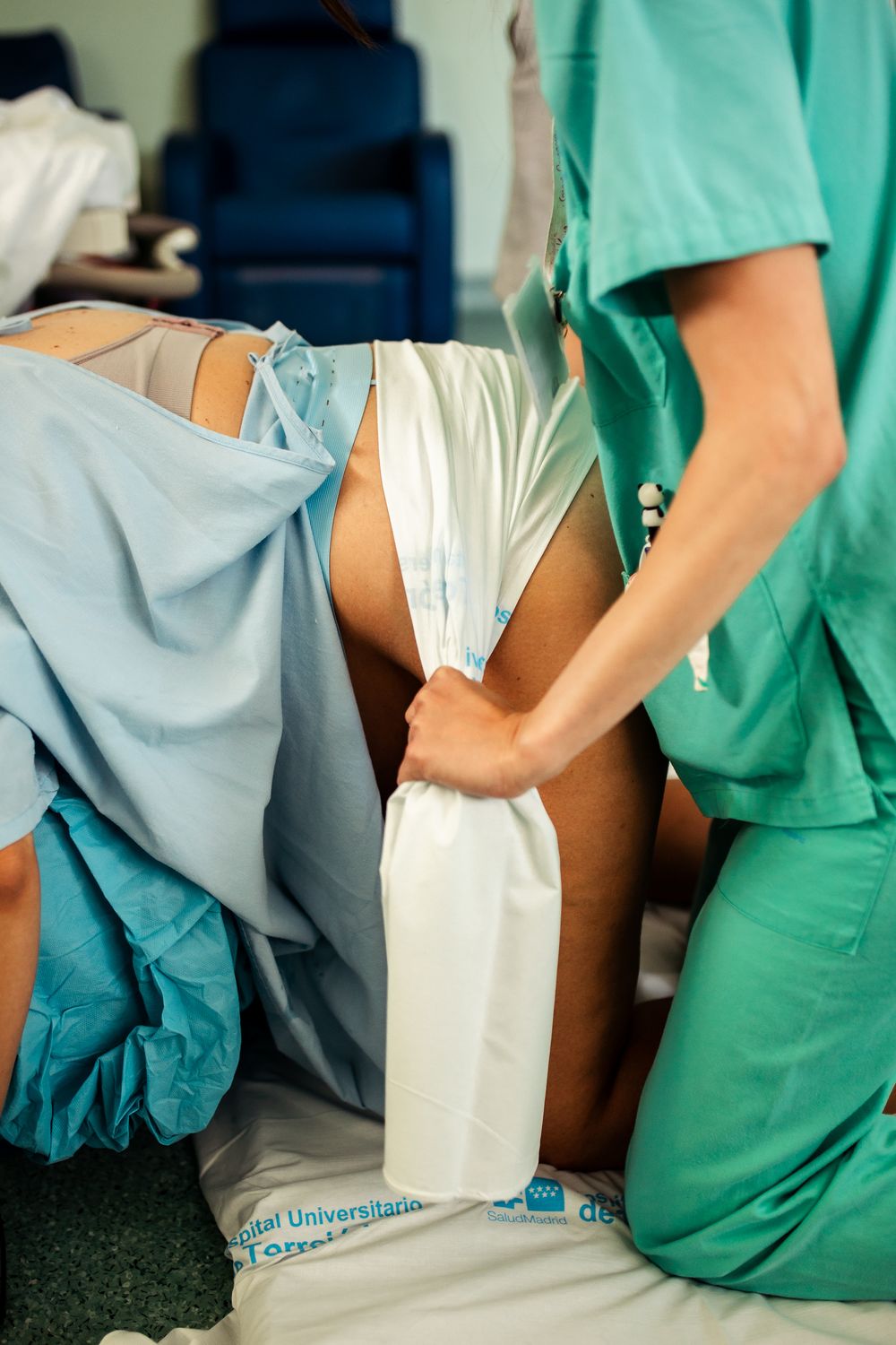 Woman in labour.