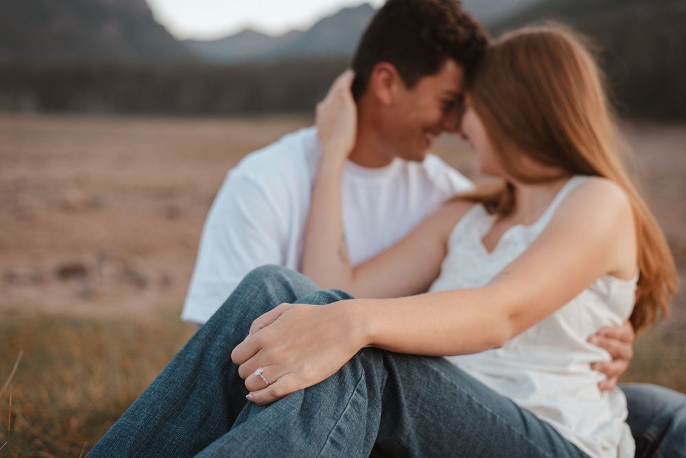 An intimate sequence of romantic moments captured in a mountain setting.