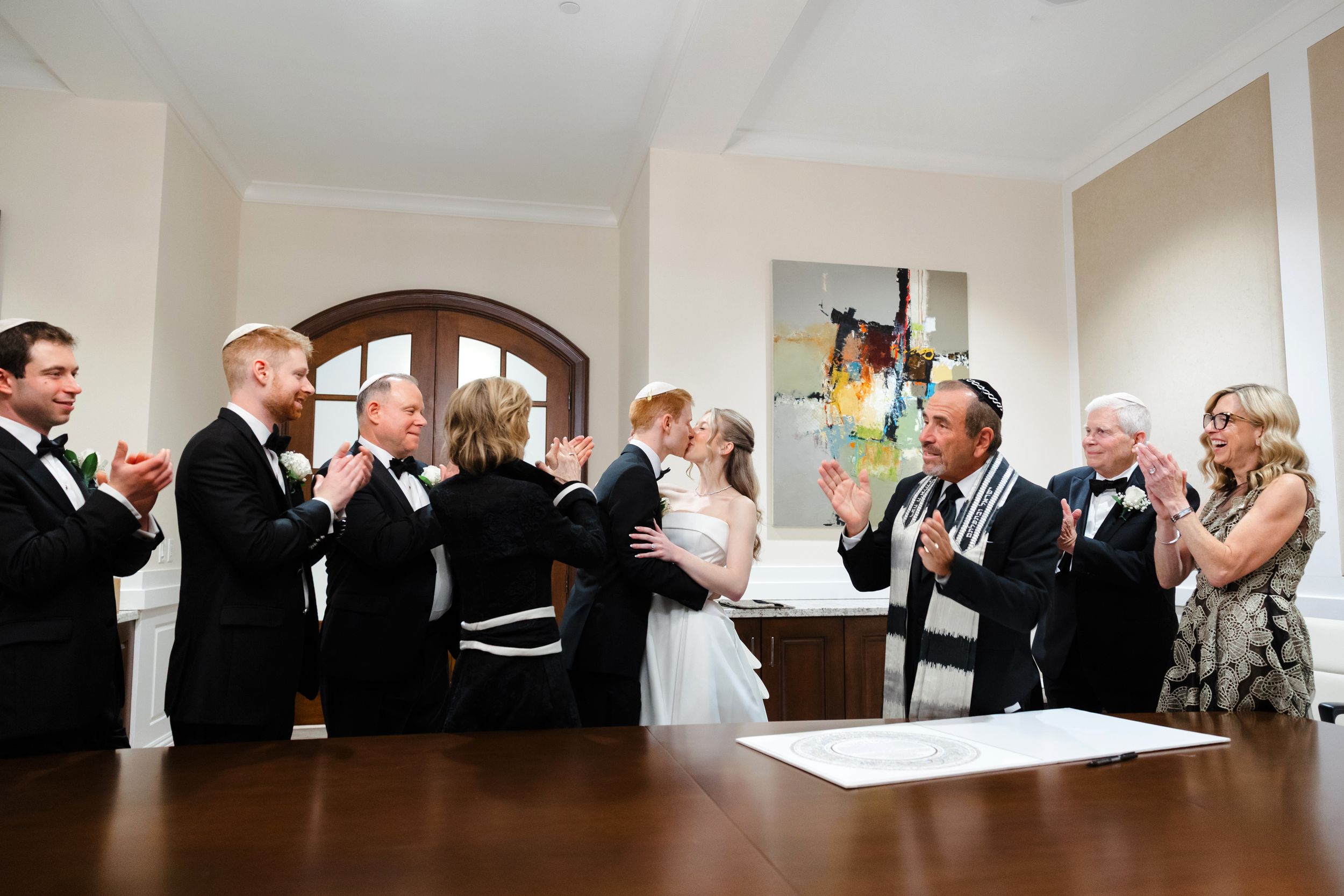 Ketubah signing at BallenIsles Country Club in Palm Beach, Florida during a wedding photographed by Tom Forrest of Ohio.