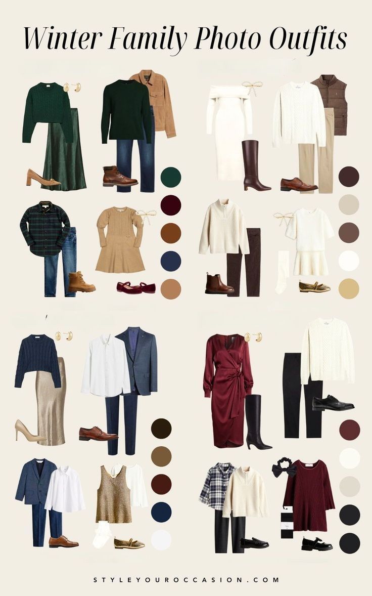color choices for clothing and ideas of what to wear for photo sessions