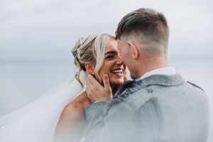 Intimate wedding moments captured in a series of close-up shots with natural lighting.