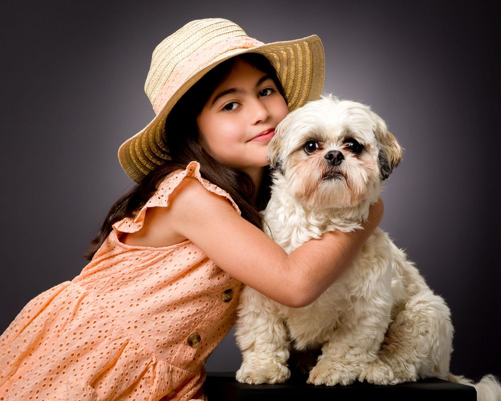 In studio children and pet photography