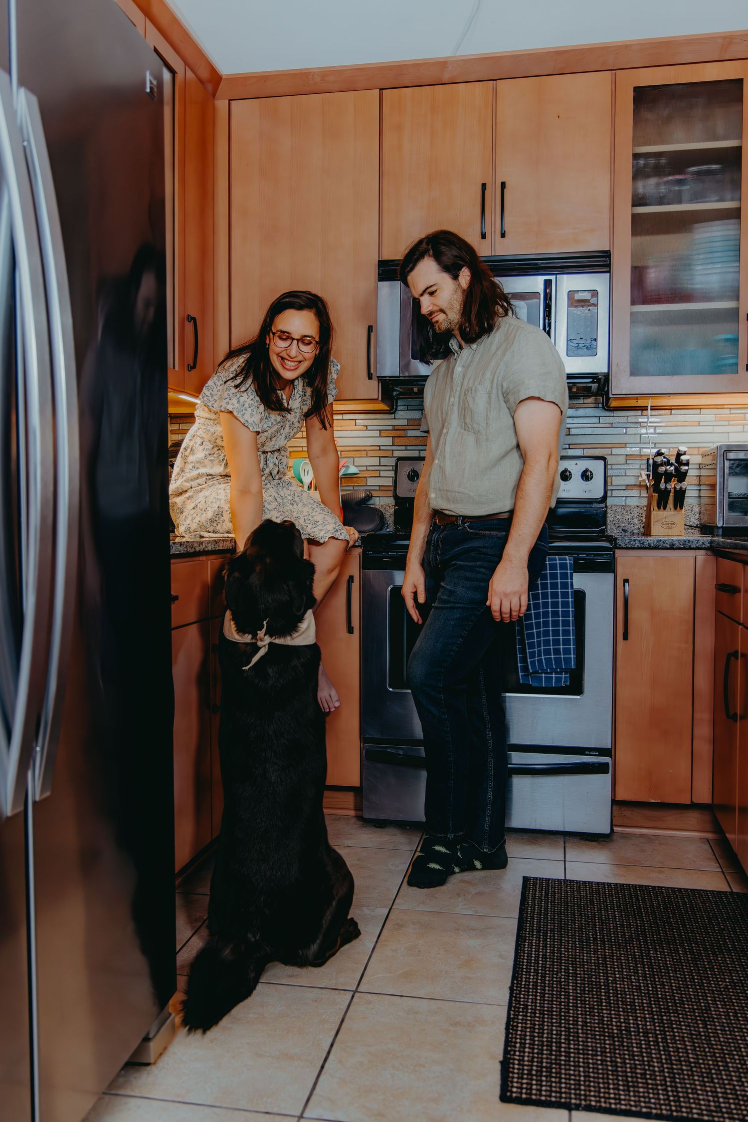 Richmond Scott's Addition engagement session at home kitchen