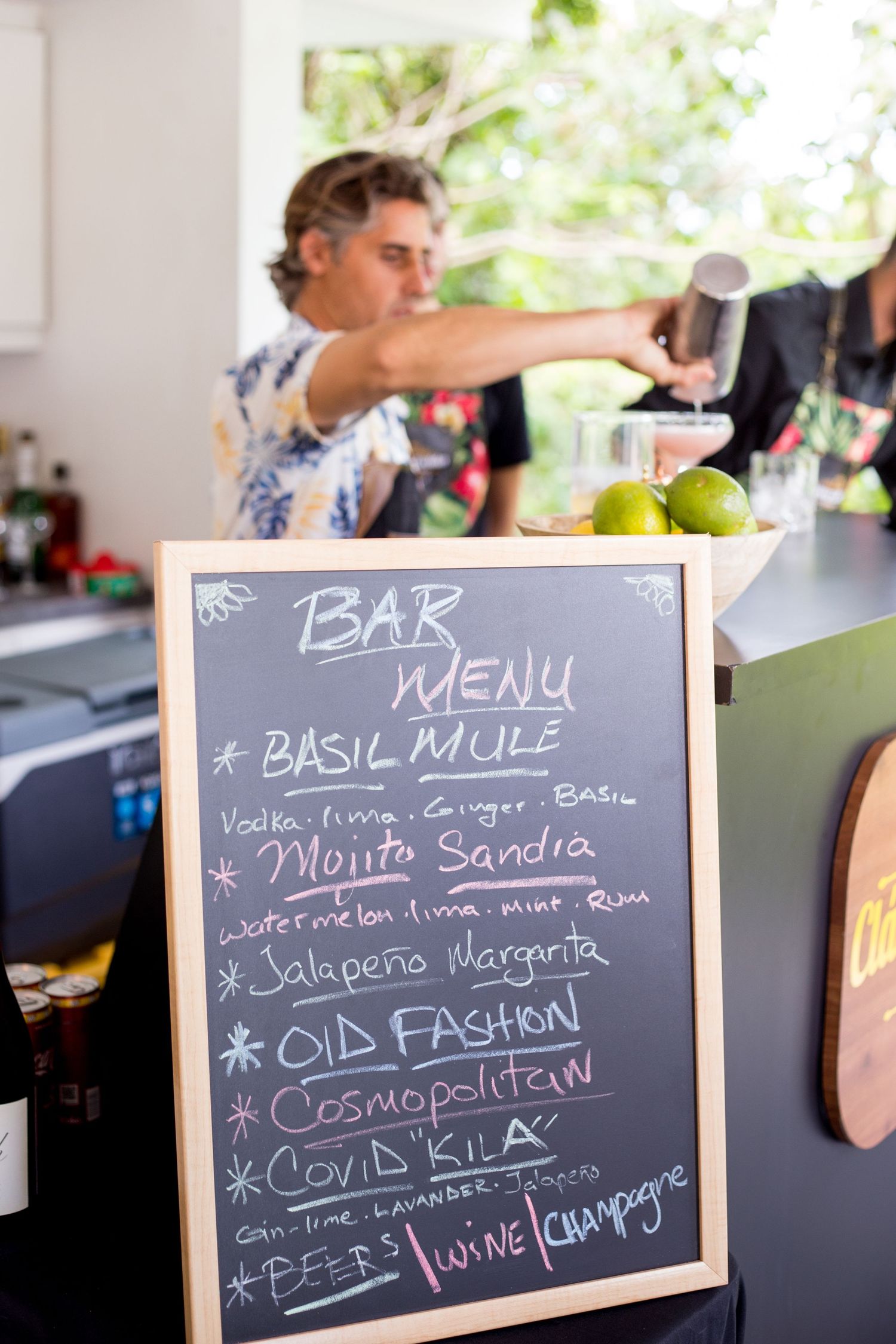 Bar menu. Kids birthday party in Guaynabo, Puerto Rico.