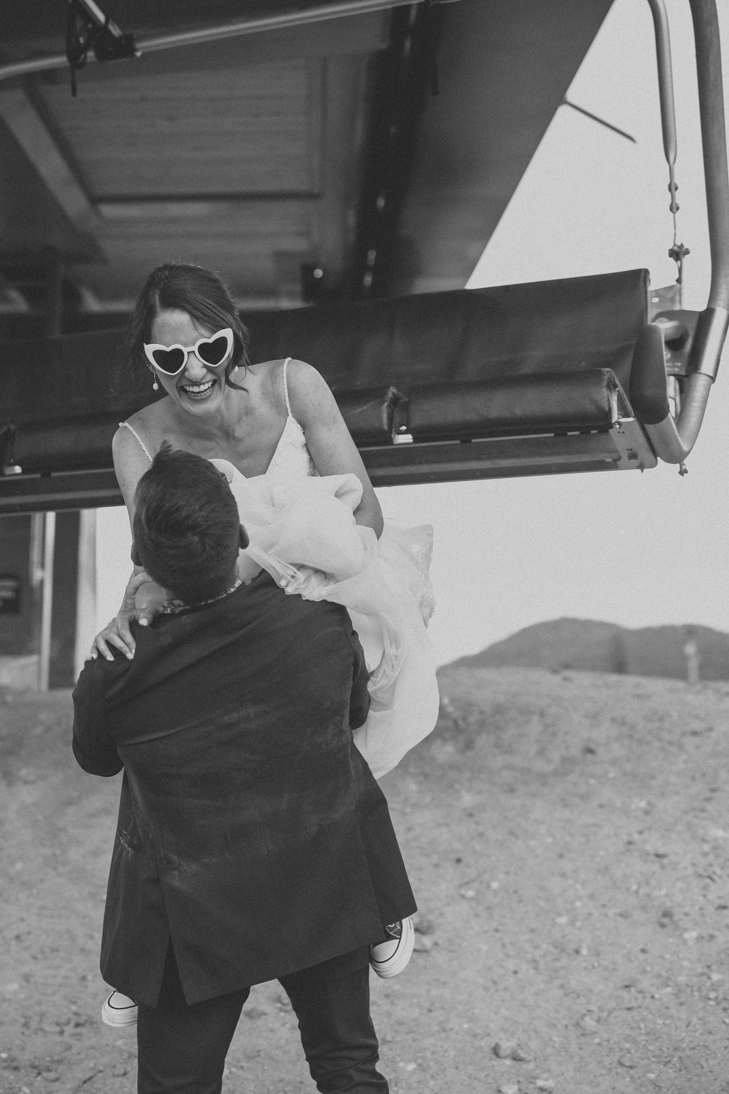 Bride and groom sharing a moment at Schweitzer Mountain wedding in Sandpoint, Idaho