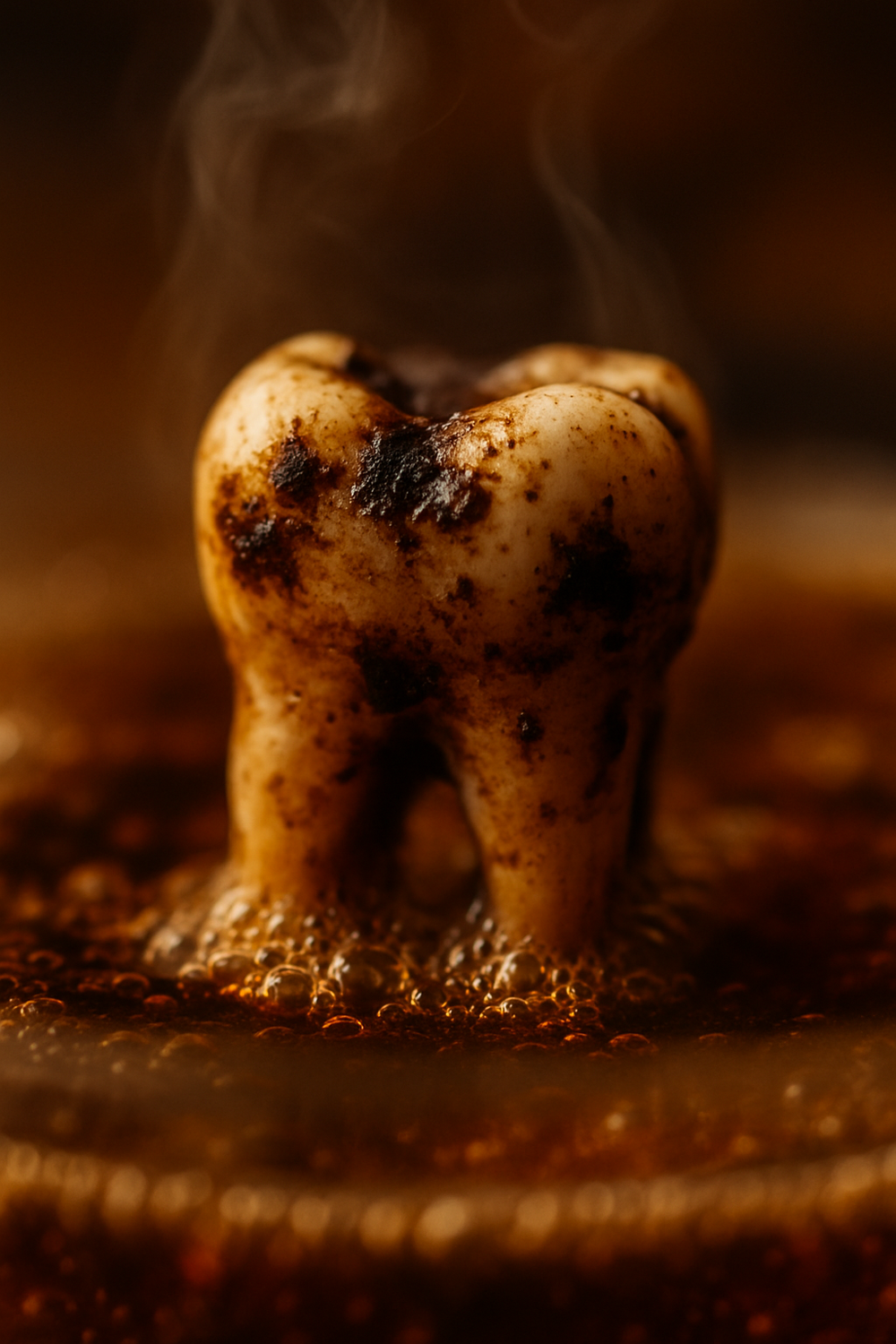 Close-up sequence showing the delicate rise of bread dough in golden brown tones against a dark background.