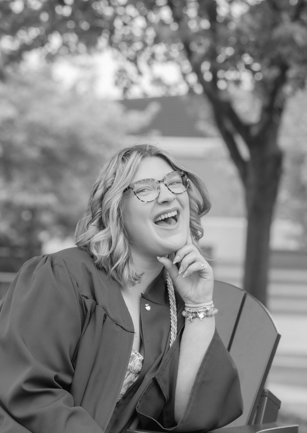grad laughing