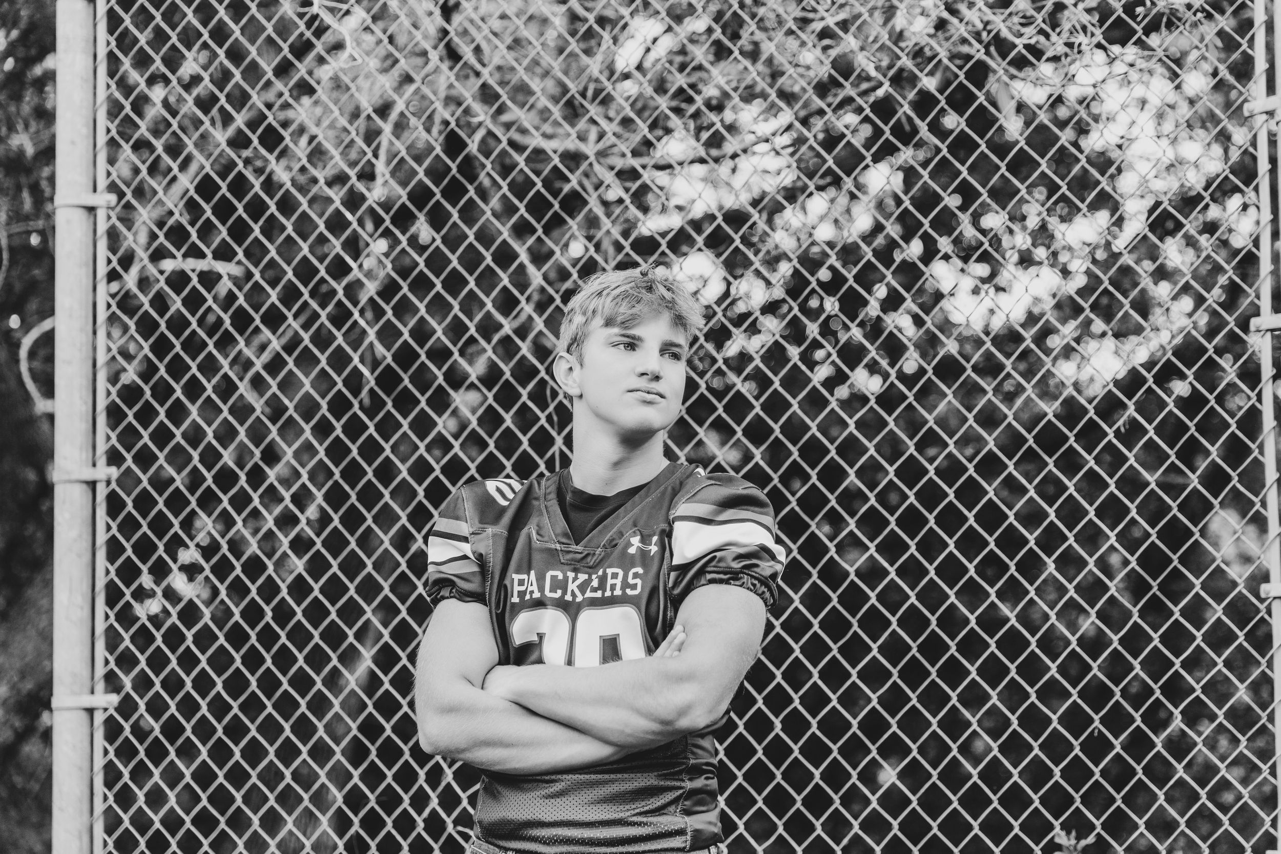Football High school senior pictures in West Fargo, North Dakota