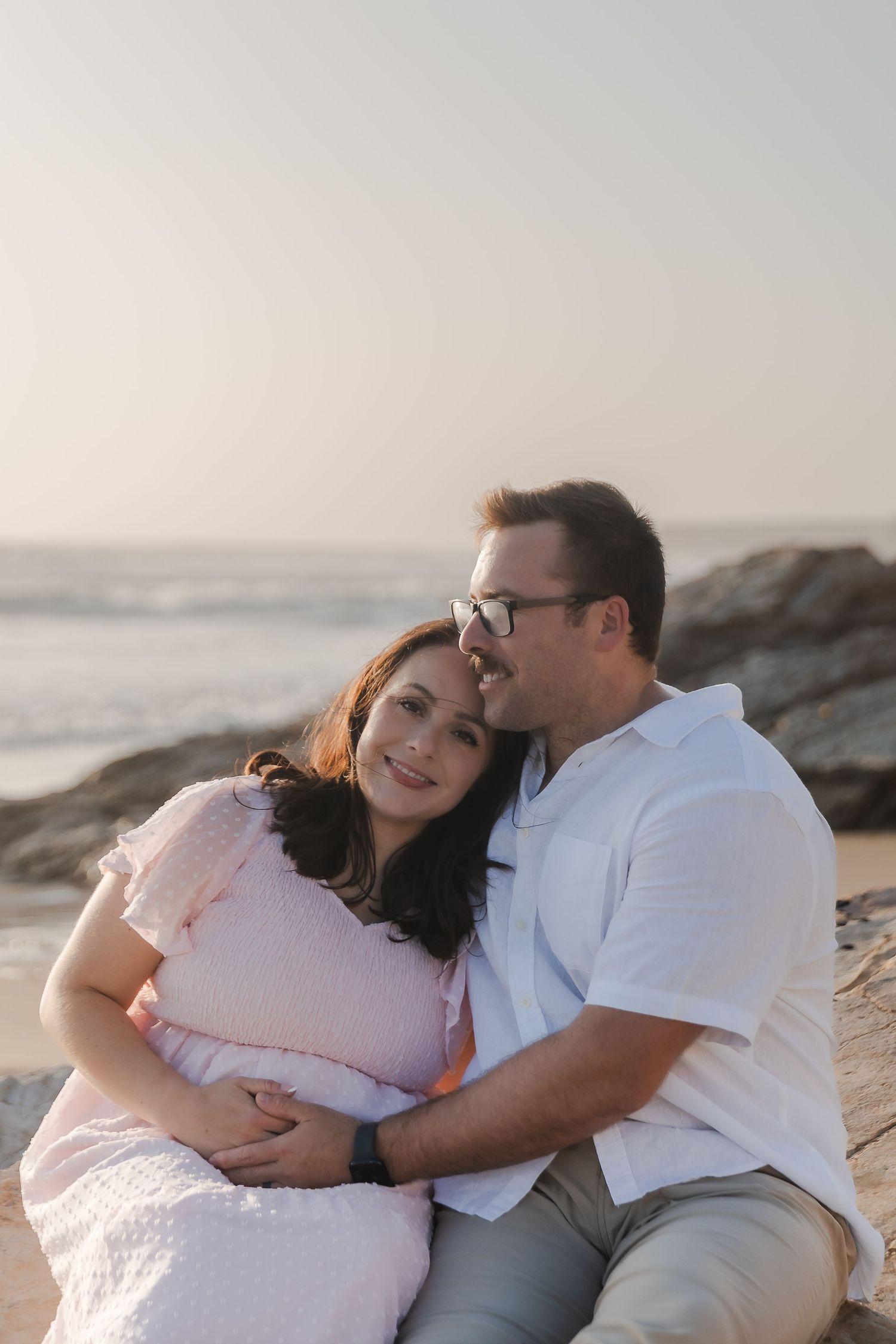 Maternity photo shoot at Miguelito Park surrounded by trees in Lompoc, CA Central Coast California. Family photo shoot.