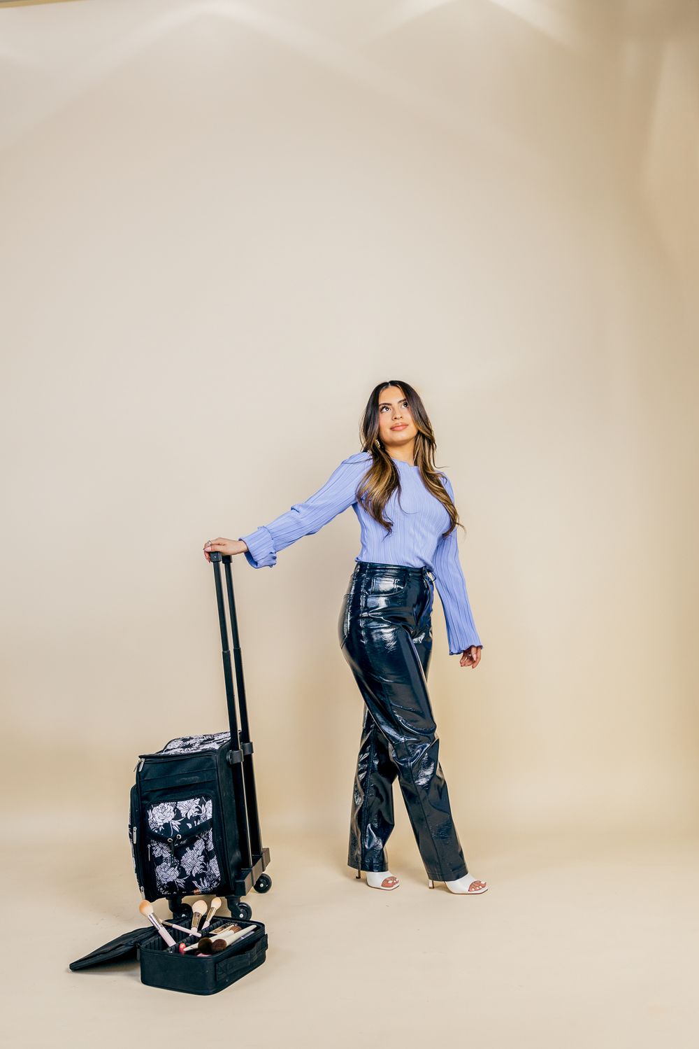 business owner posing for her cometic brand during her cosmetic business branding photoshoot located in Windsor colorado