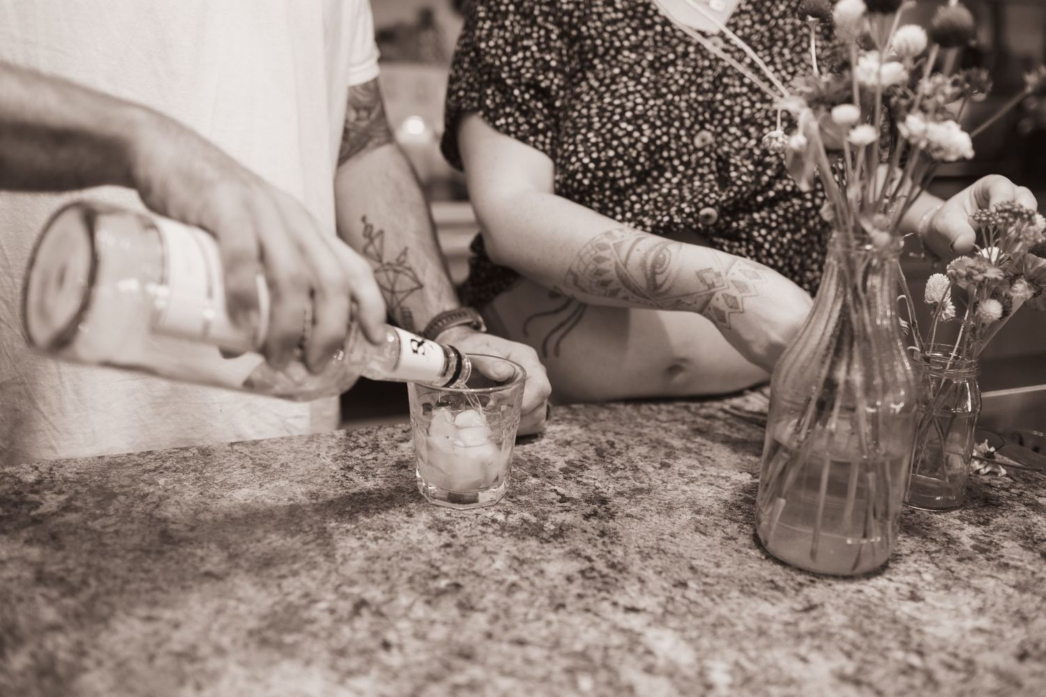 Family in kitchen during a lifestyle shoot at their home near Middletown, OH. Photographed by Vicci Photo of Dayton, OH