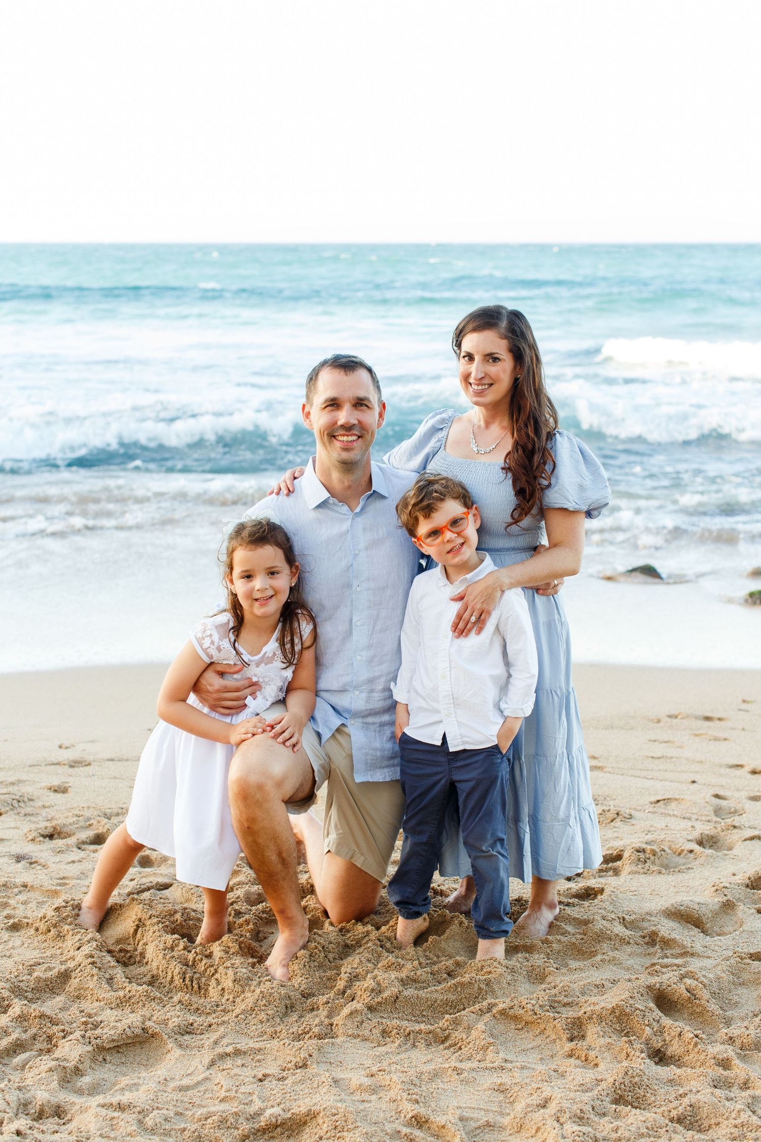 Family portrait on the beach. San Juan, Puerto Rico.
