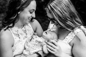 Series of tender black and white portraits showing emotional connections.