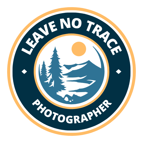 Collection of circular outdoor photography logos with mountain and tree motifs.
