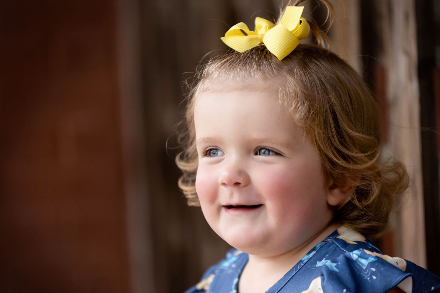A two-year-old little girl with curls grinning. Greenville, SC newborn photographer. Easley, SC Newborn photographer
