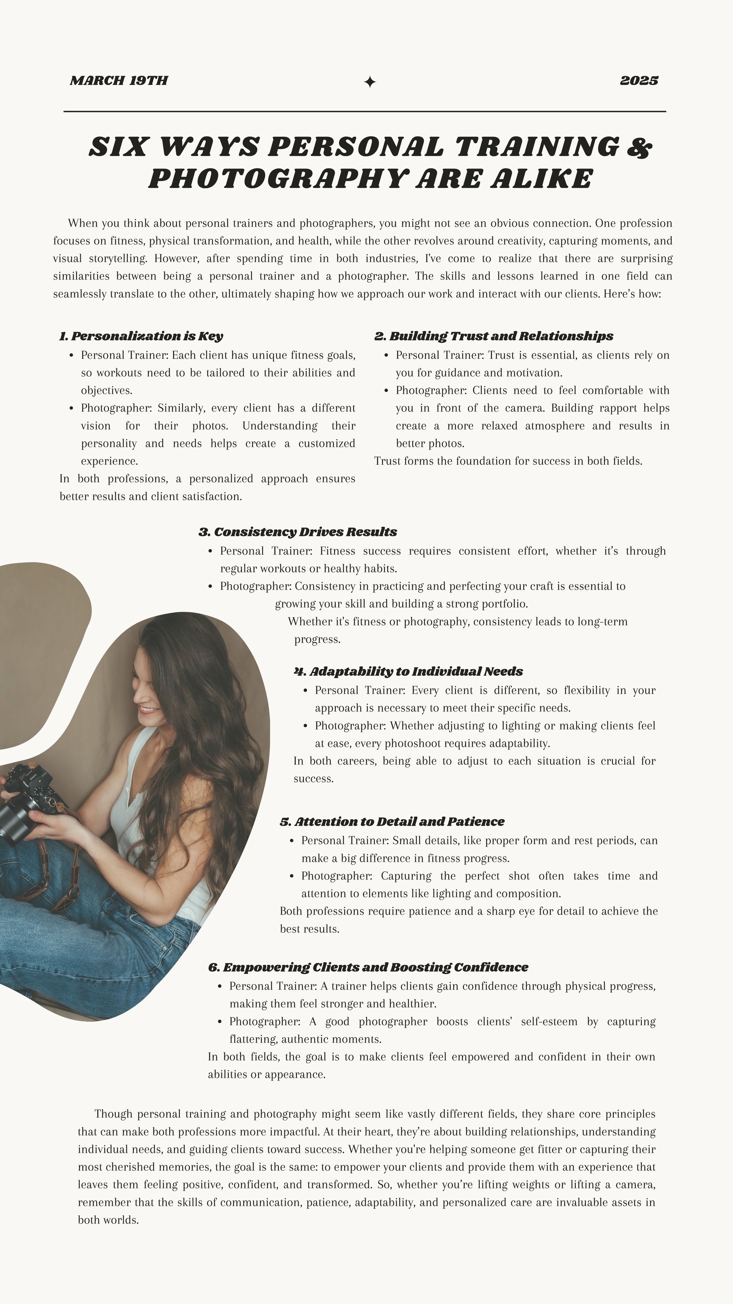 Personal Training and Photography