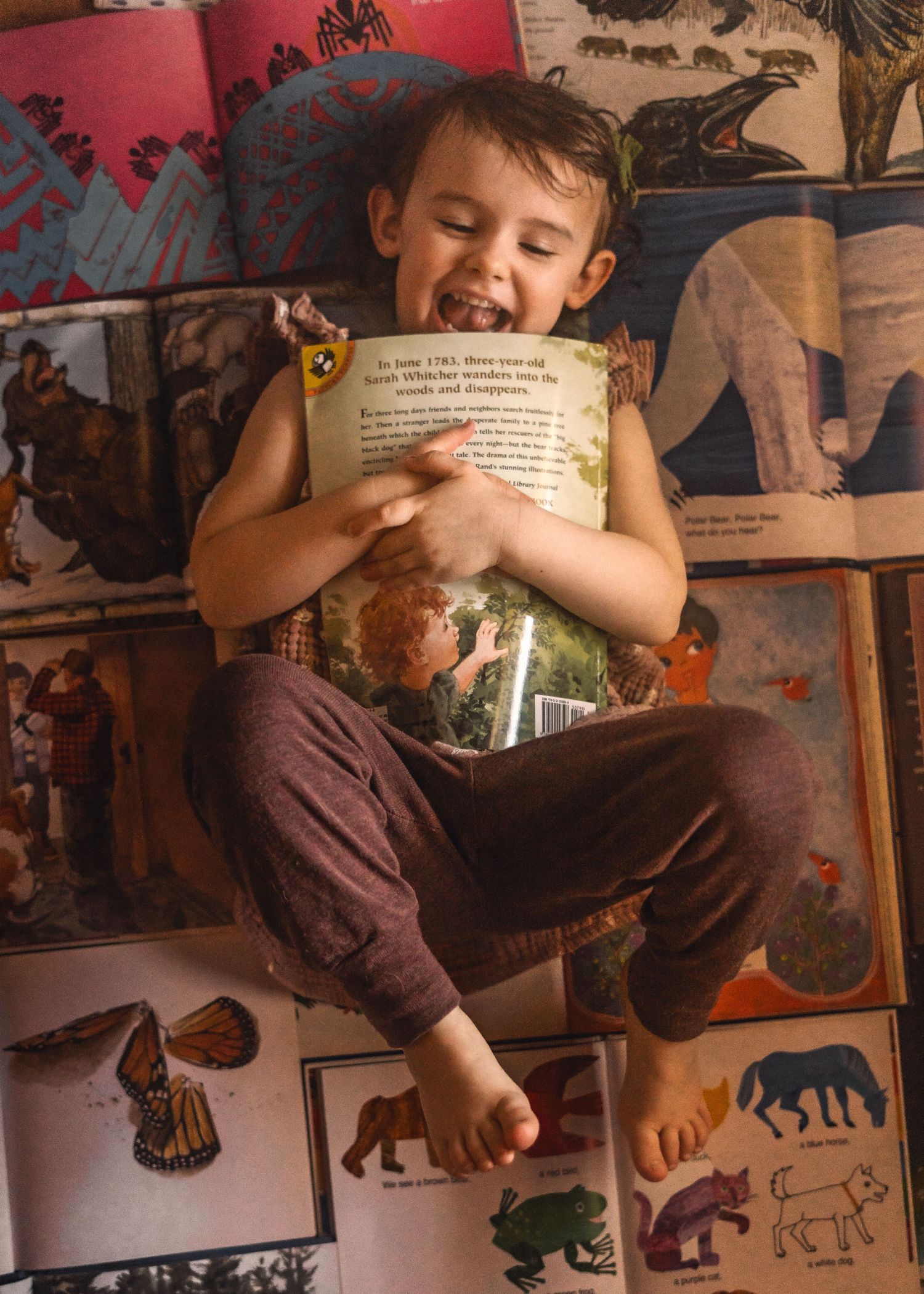 literary book little girl, cozy, kid's books. child portraiture