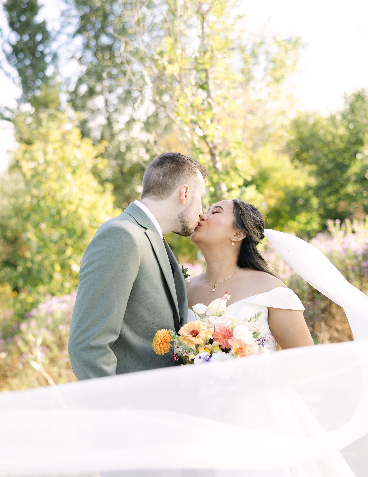 Toronto wedding couple walking in cinematic golden hour photography