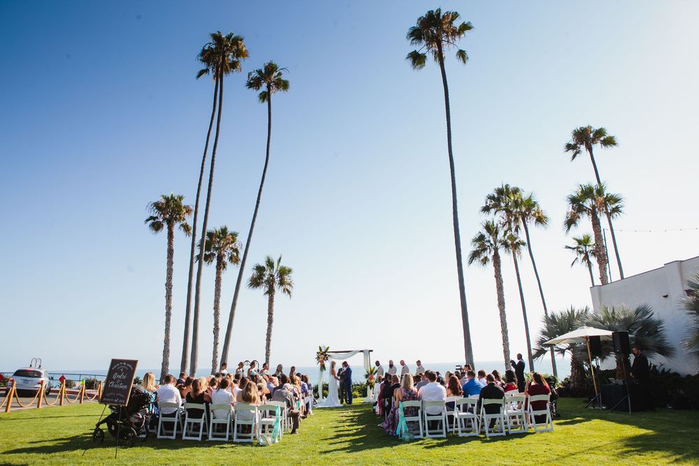 Gorgeous wedding ceremony overlooking the ocean at Ole Hanson Beach Club in San Clemente, California.