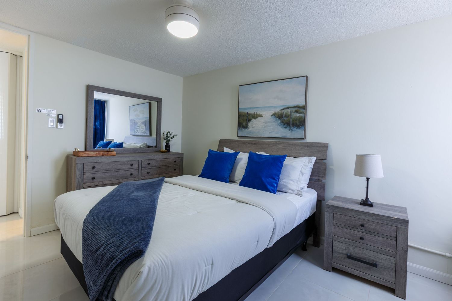 Real estate photography. Bedroom. Short-term rental in Playa Azul Tower 1 in Luquillo, Puerto Rico.