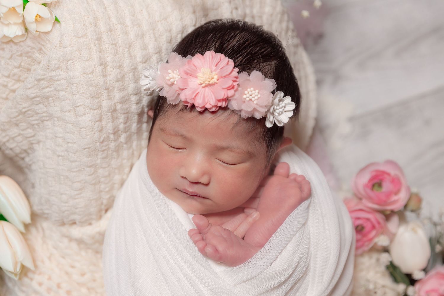 Newborn captured in there in home studio in fresno,ca