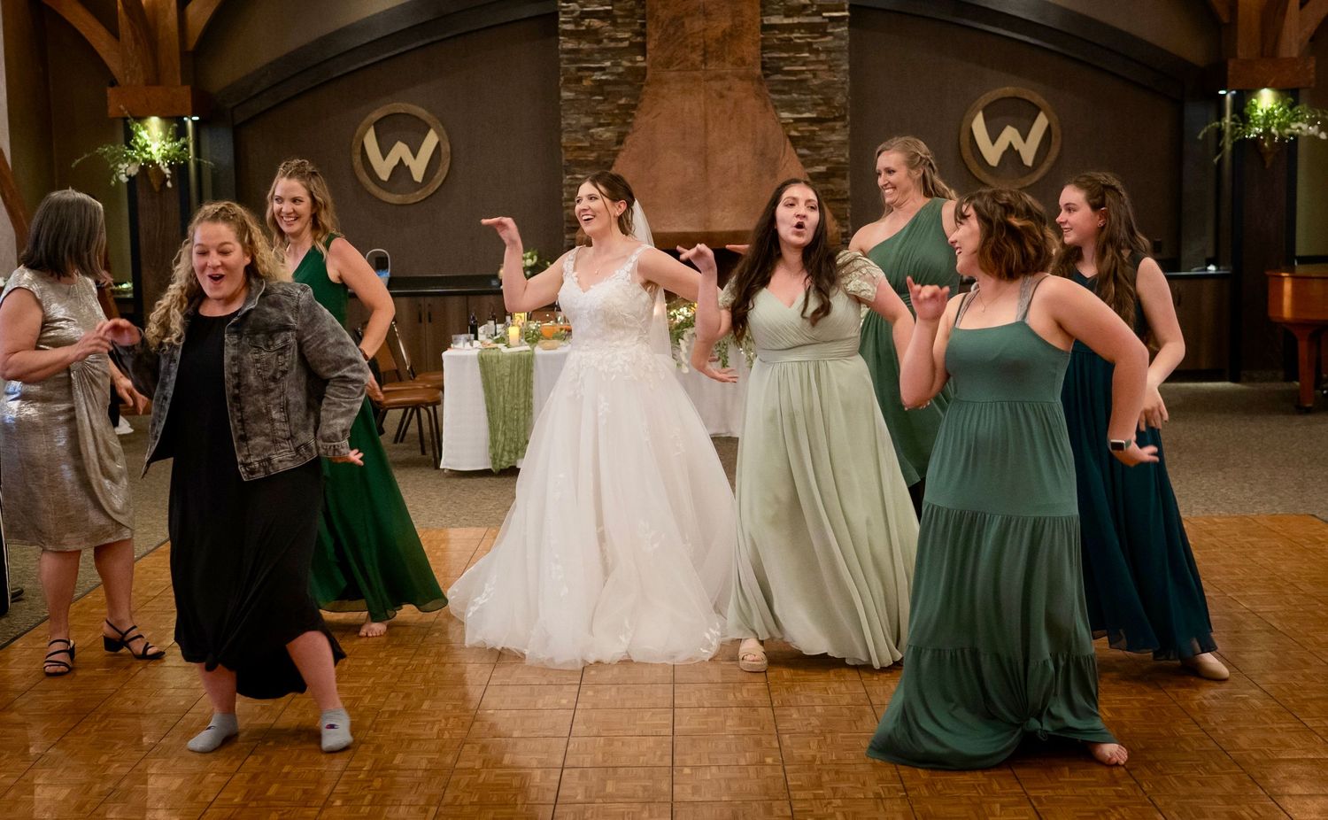 A themed church wedding and dancing in the foothills at Miwuk, California