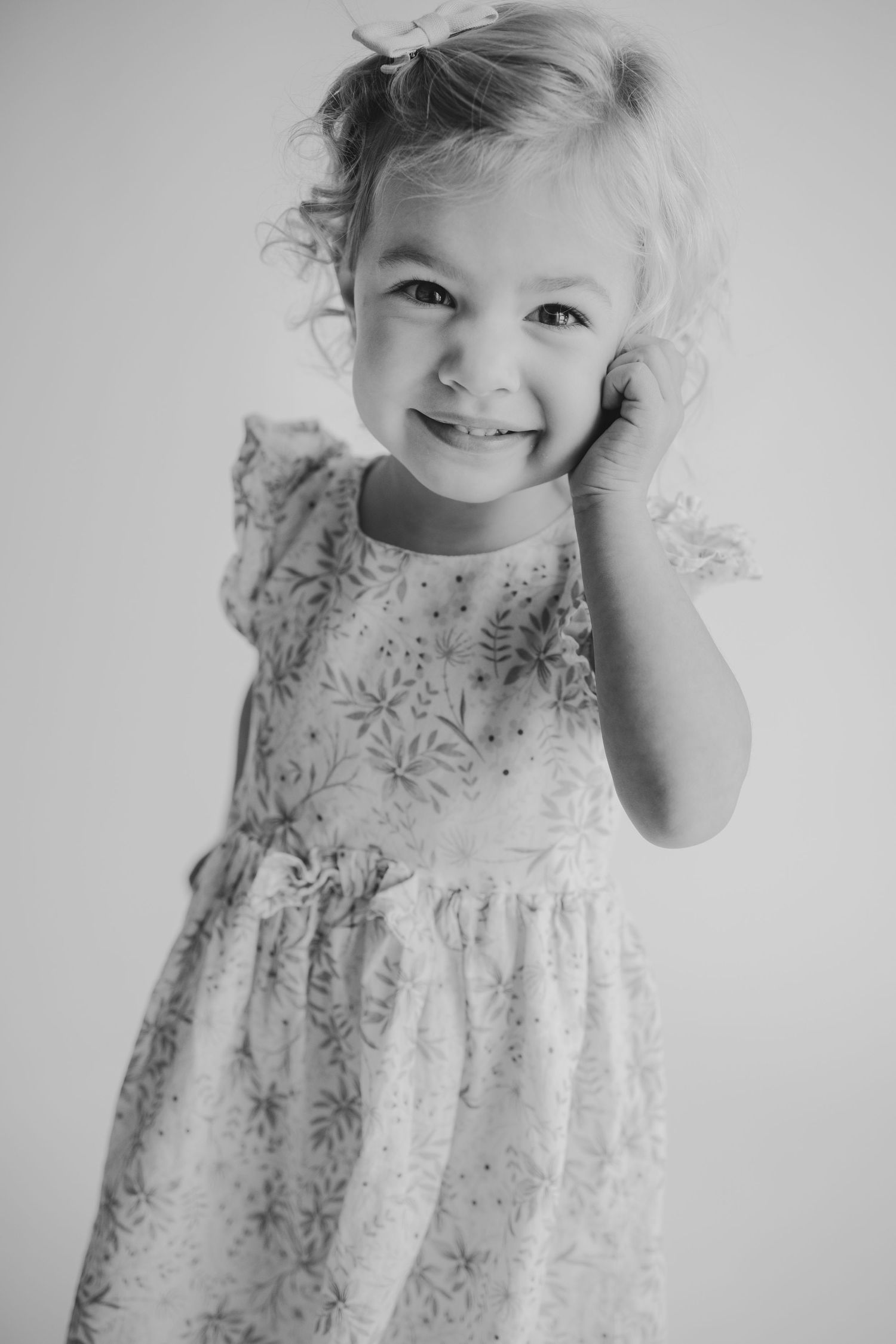 Kids personality portrait in black-and-white at the studio on the alley in Zionsville, Indiana