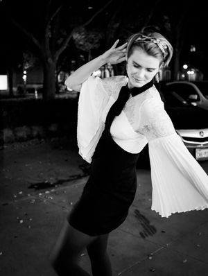 Birthday beauty striking a pose after dinner at the Crescent in Dallas, Texas.