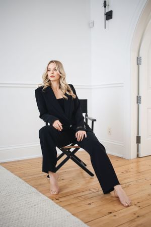 Editorial branding portrait for lifestyle influencer in natural light Soho studio in London, Ontario