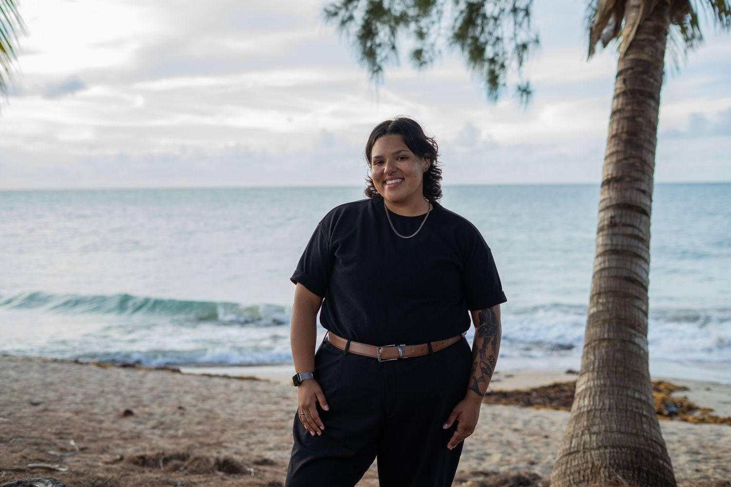 Person standing in on the beach