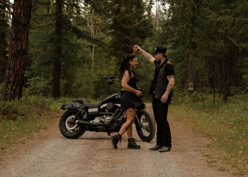 Harley davidson couples shoot cranbrook wedding photographer