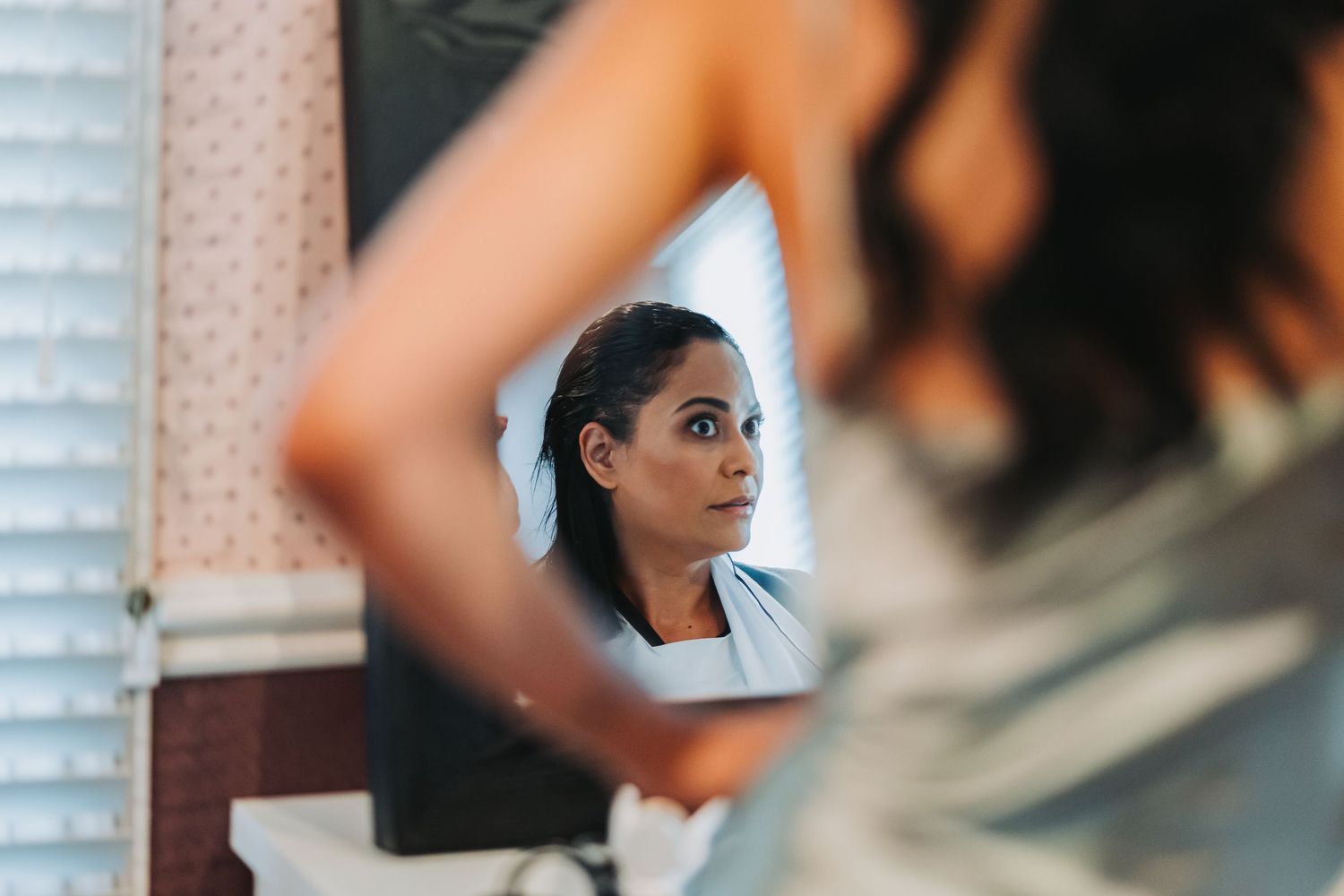 Wedding prep photo of bride