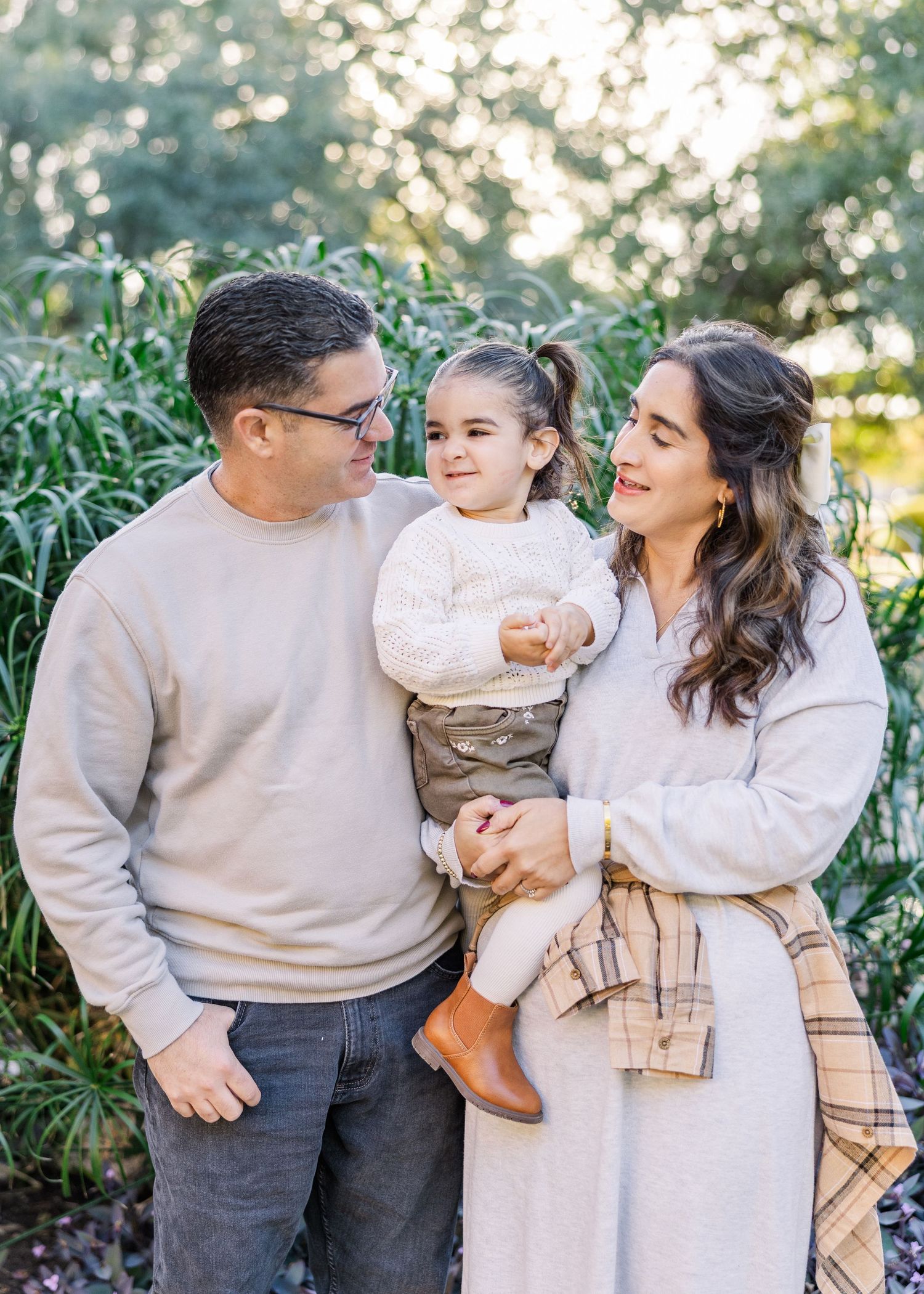 family portrait with dog and toddler