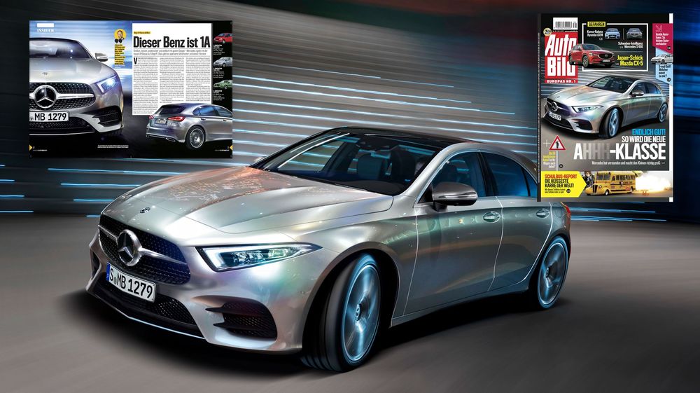 Silver Mercedes-Benz CLS coupe parked in a modern garage with dramatic lighting and glossy reflective surfaces.