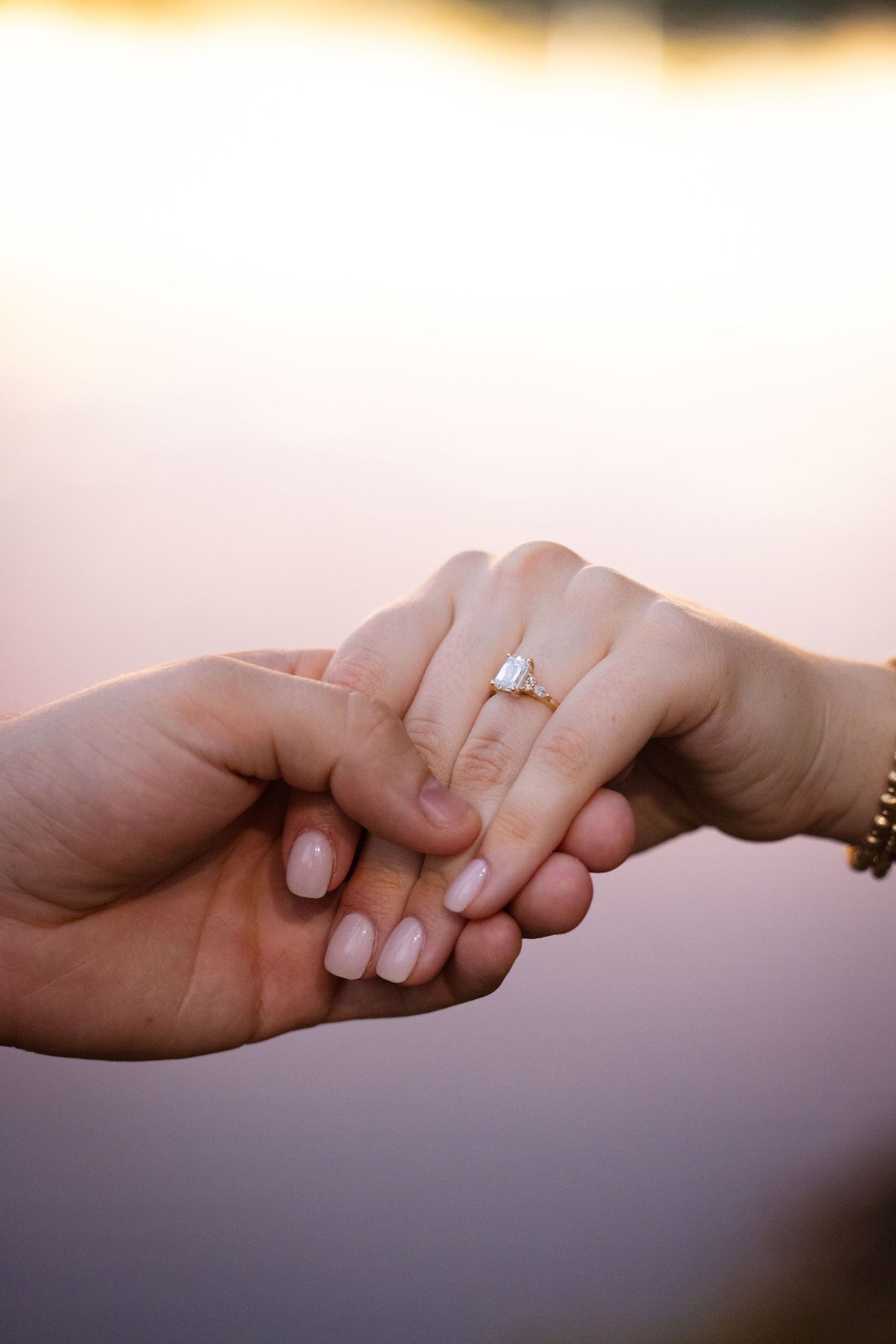 Detail ring shot for engagement session photography.