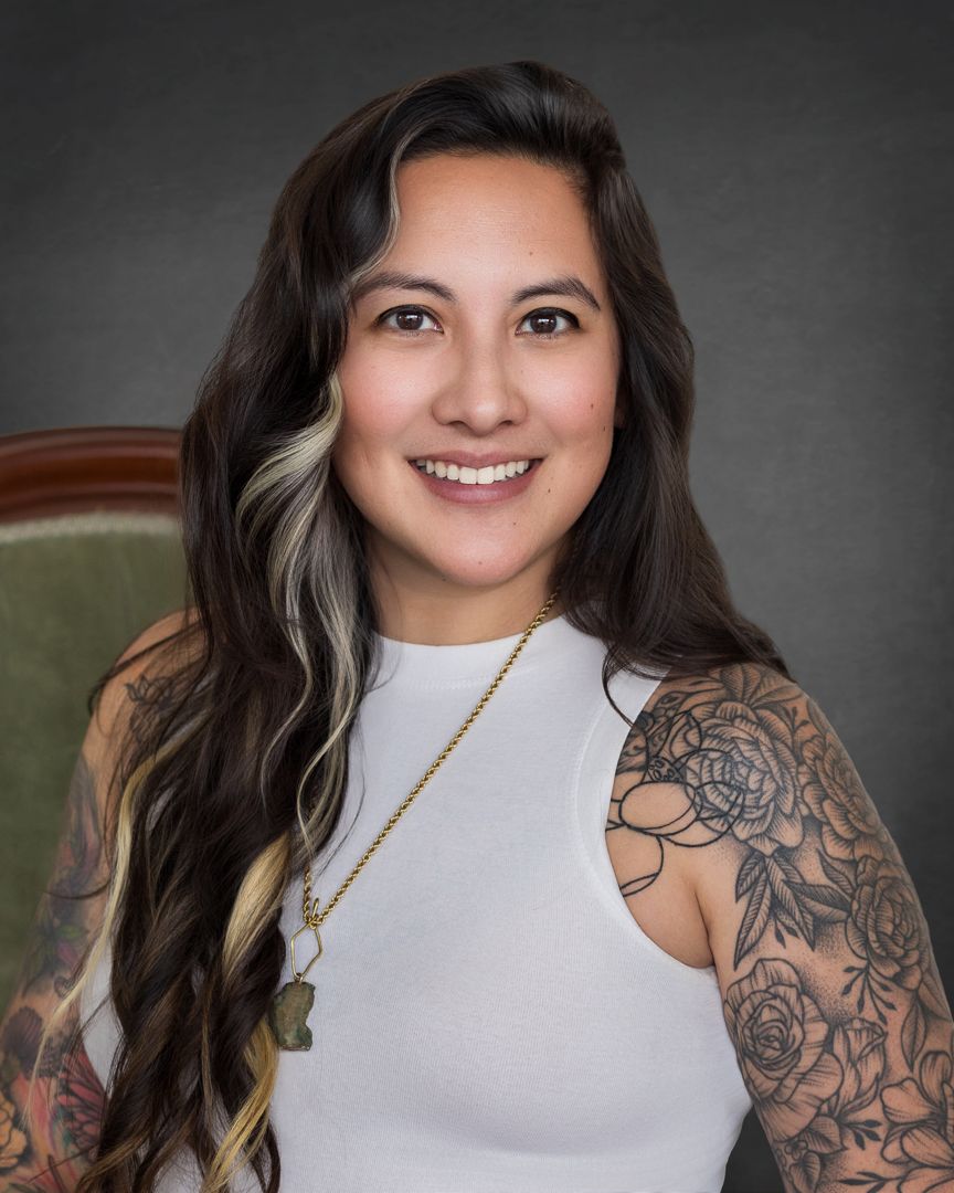Female portrait photographer for creative branding salon owner portrait in huntsville al