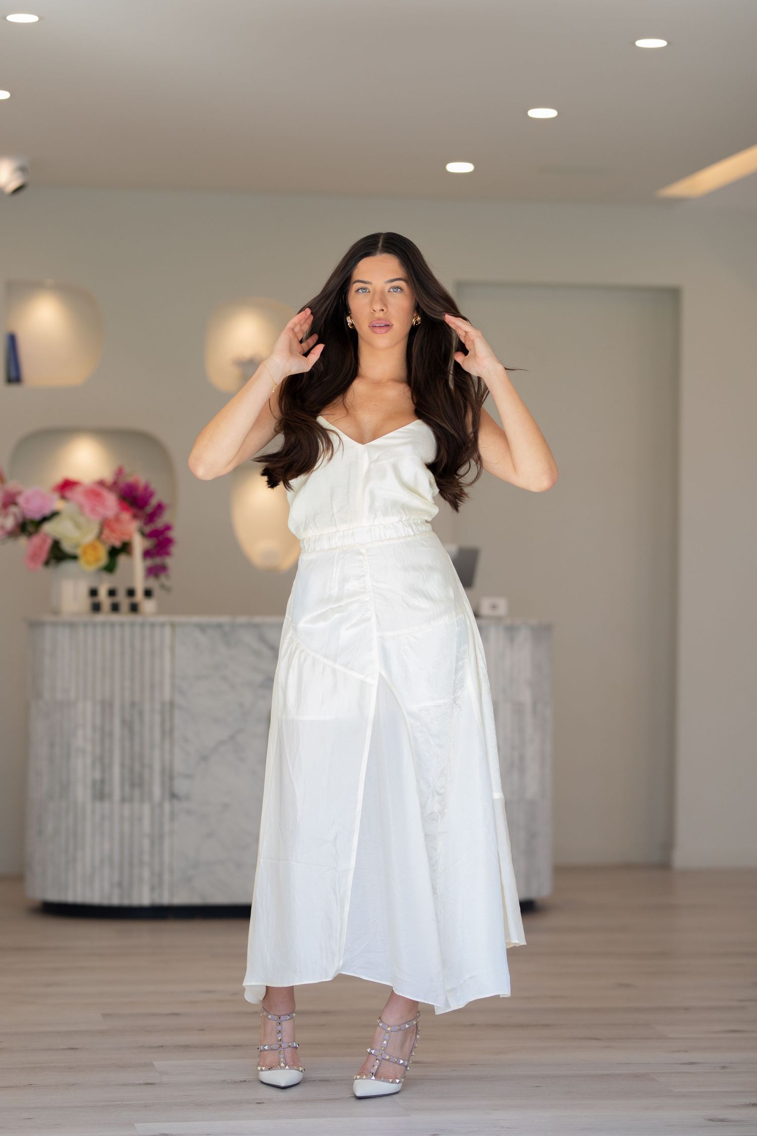 Content creation for a clothing boutique's social media.