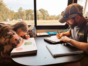 Homeschool, work and camping while at Harrison State Park in Tennessee.