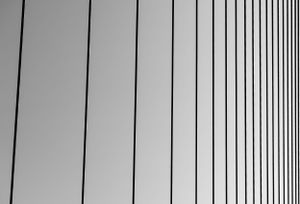 Abstract black and white vertical lines creating a gradient pattern of increasing density.