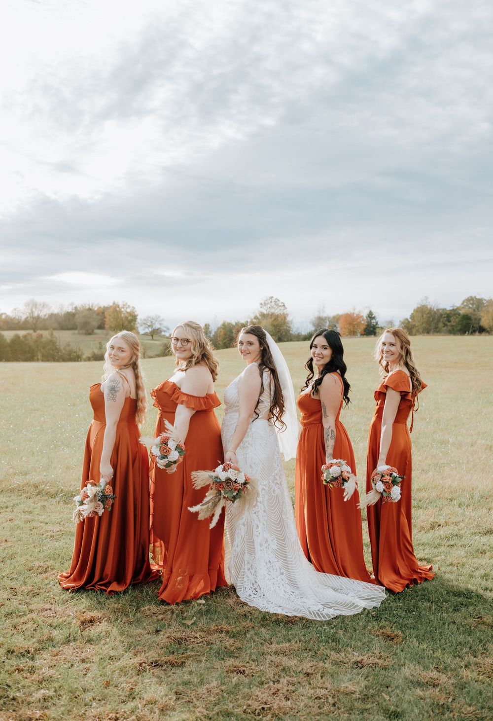 Couple celebrating western-themed wedding at rustic barn in Tennessee