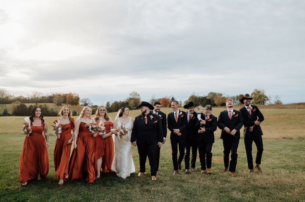 Couple celebrating western-themed wedding at rustic barn in Tennessee