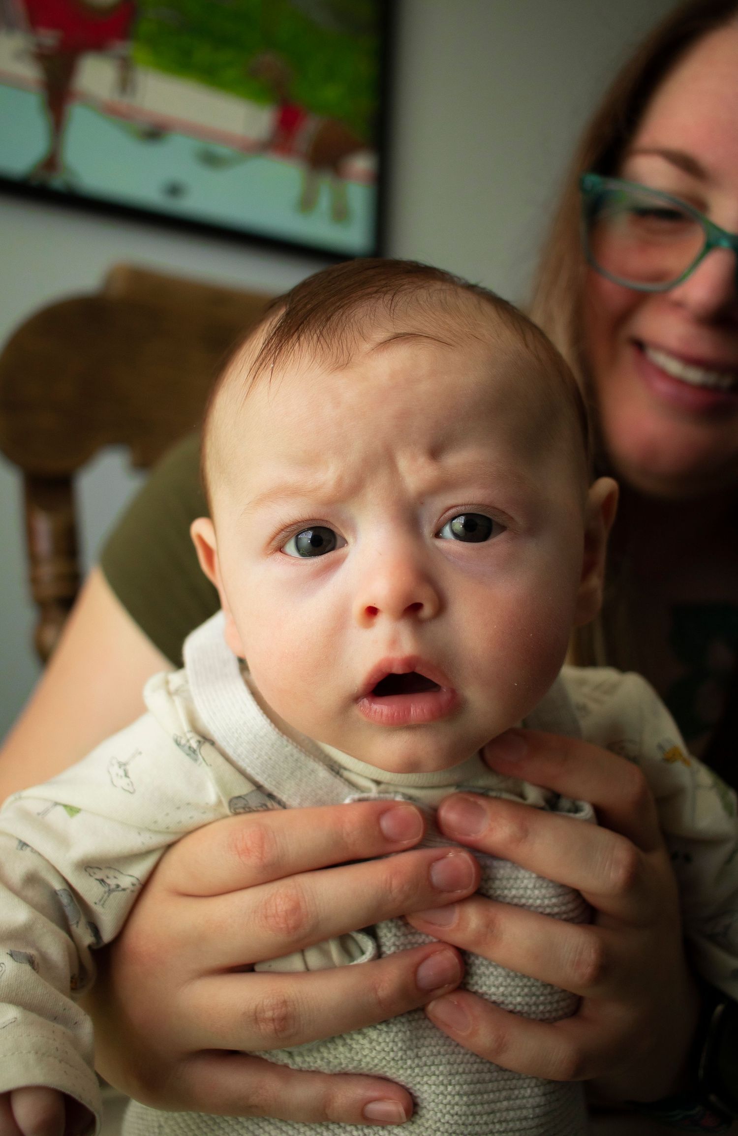 Baby staring right into the camera