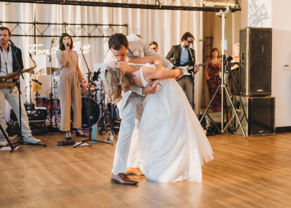 Highpoint 1333 dance floor kiss from bride and groom Washington DC Wedding