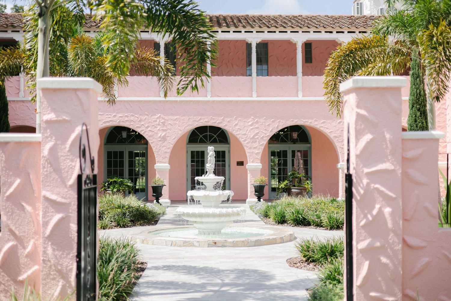 Historic wedding venue in Tampa with hotel accommodations, captured by vintage wedding photographers in Tampa Bay