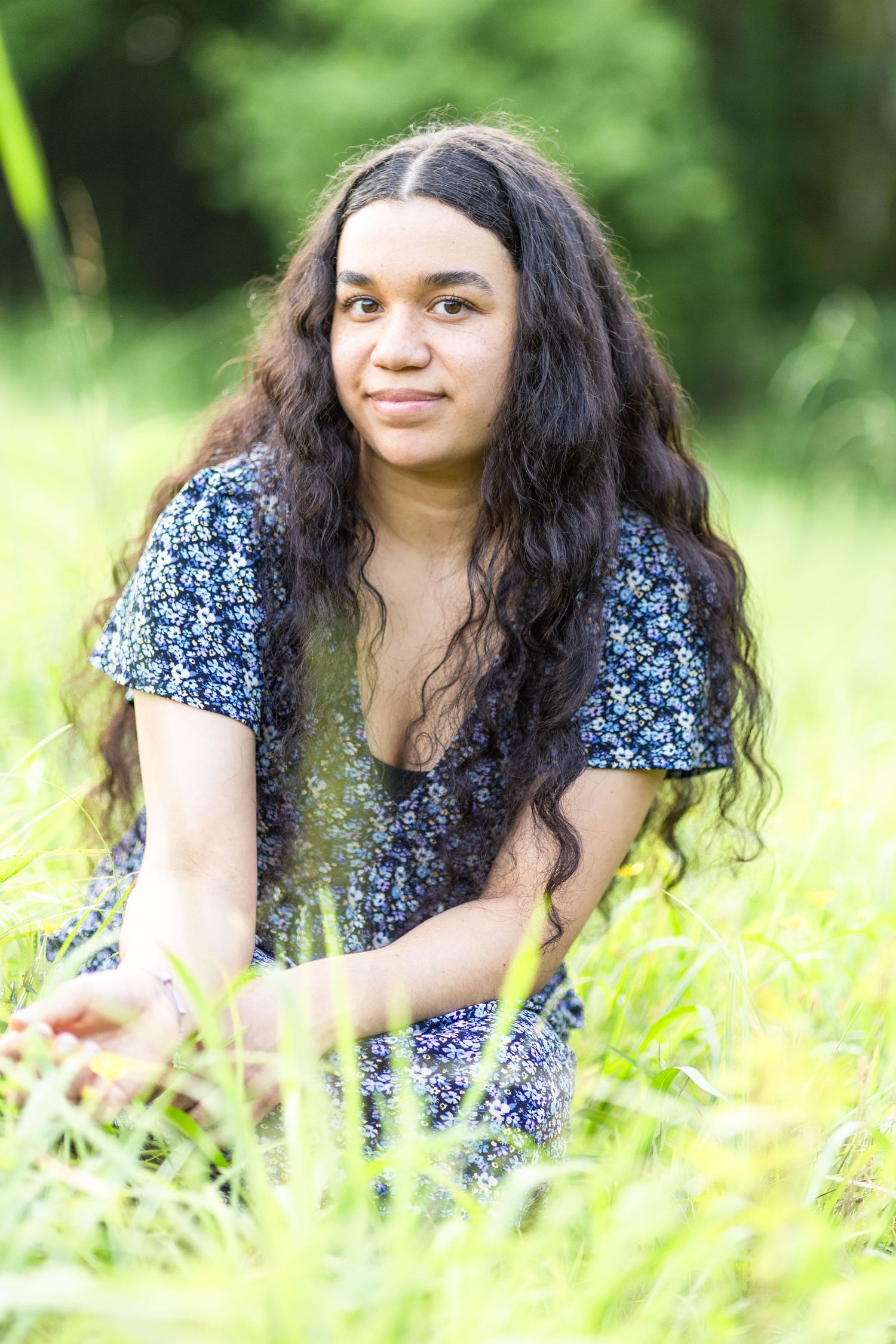 High school senior in field.