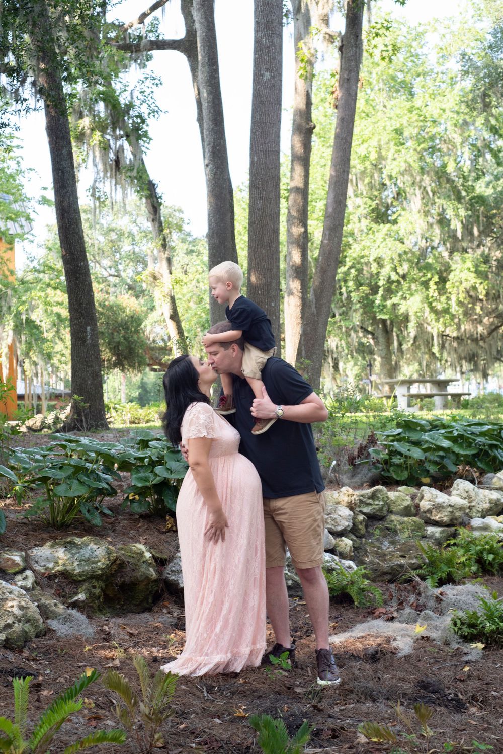 Family Maternity session baby girl natural morning lighting in Gainesville Florida at the Baughman Center