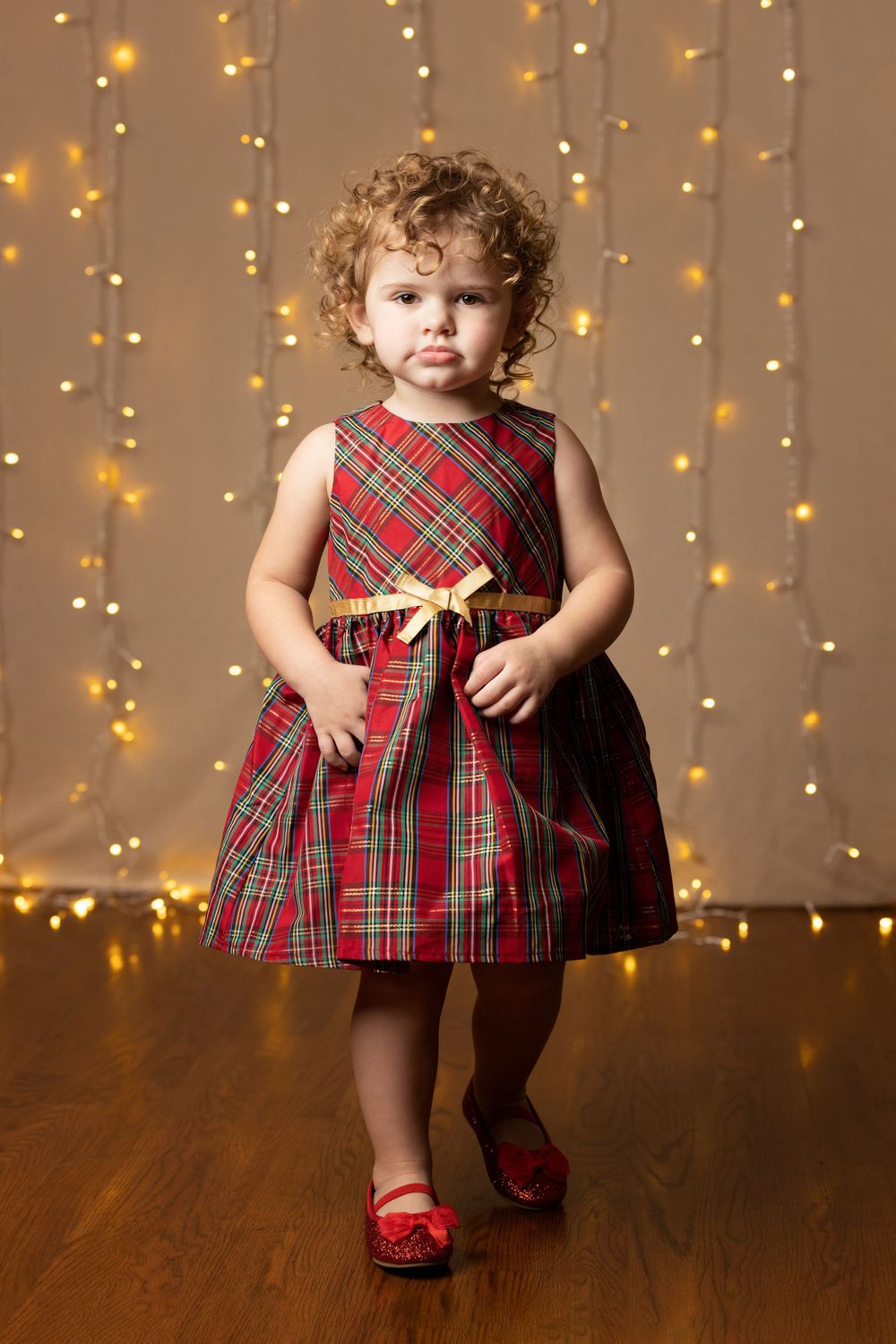 photo of toddler girl in holiday wear
