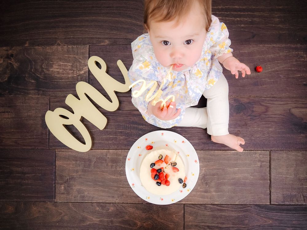 Berry First Birthday Cake Smash from Edmonton Based Photographer
